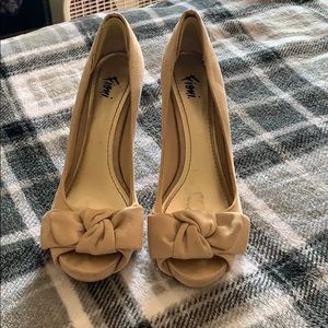 Nude open toe heels. Size 8